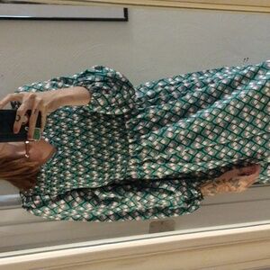 Green Maxi Printed Dress